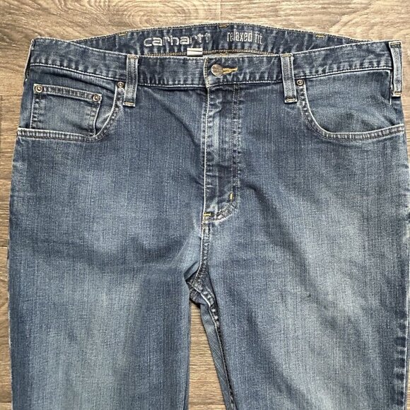 Carhartt Jeans 38x32 Rugged Flex Relaxed Fit 5 Pocket Denim 102804 Medium Wash - Picture 5 of 12